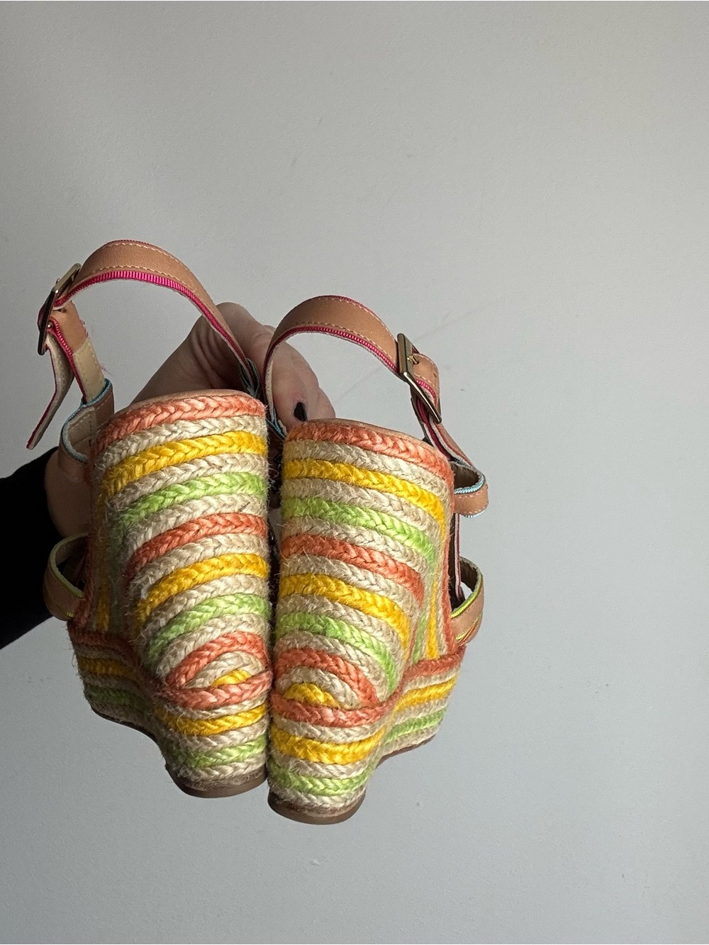 Kate Spade Women’s Multicolor Espadrille Wedge Sandals Made in Spain - Picture 5 of 7